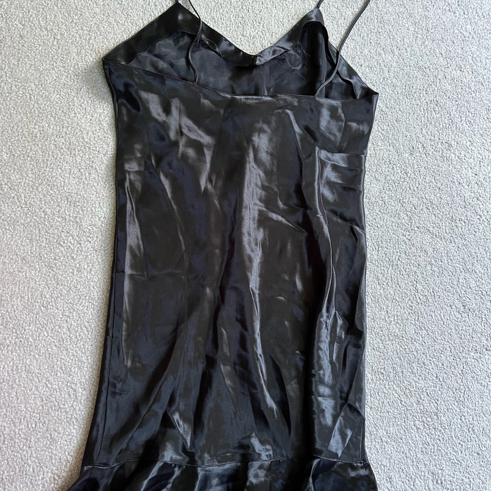 Elegant Black Satin Slip Dress